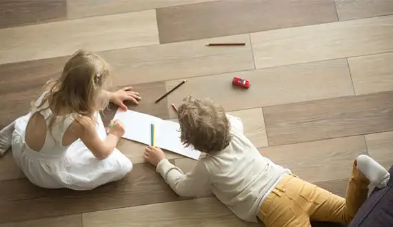 children playing on vinyl floor